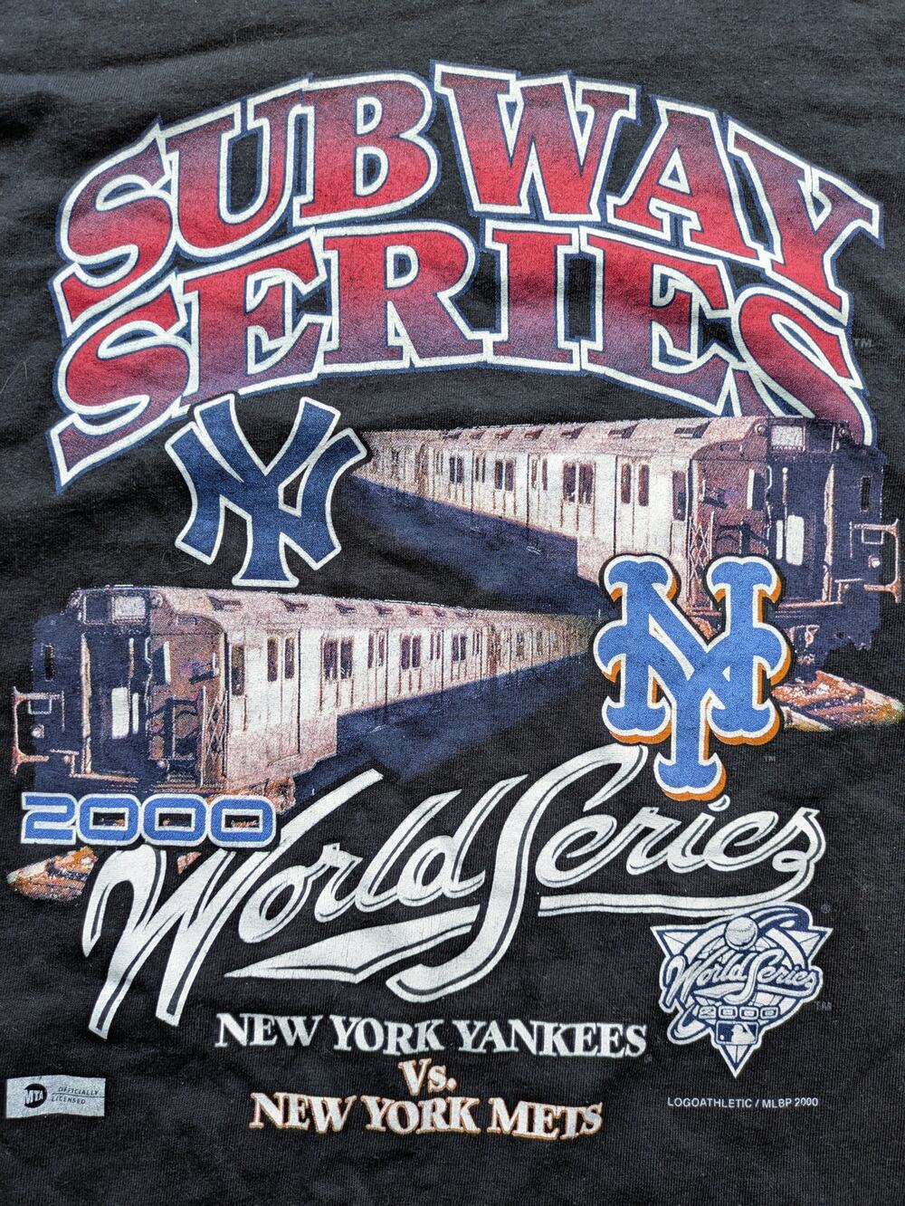 Subway Series MTA T-shirt 2000 World Series Logo ATHLETIC MLB Mets Yankees vtg